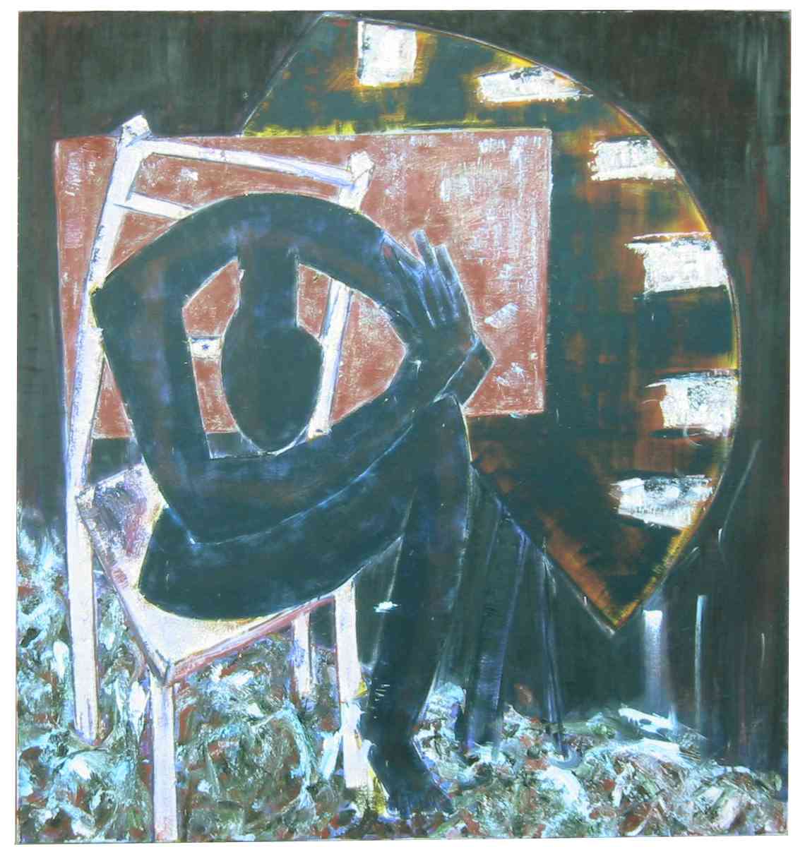 selbst, 120x180cm, oel auf leinwand, 1989